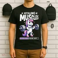 Unicorn Weightlifting Fitness Gym Workout Weight Training T-Shirt thumb 6