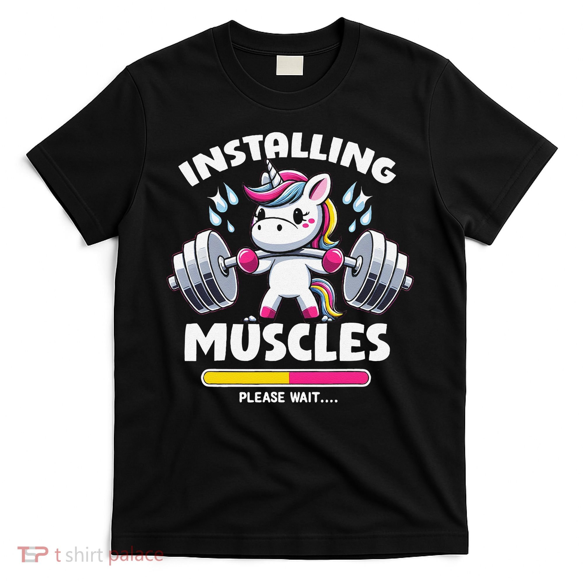 Unicorn Weightlifting Installing Muscles Gym Workout Fitness T-Shirt
