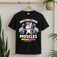 Unicorn Weightlifting Installing Muscles Gym Workout Fitness T-Shirt thumb 2