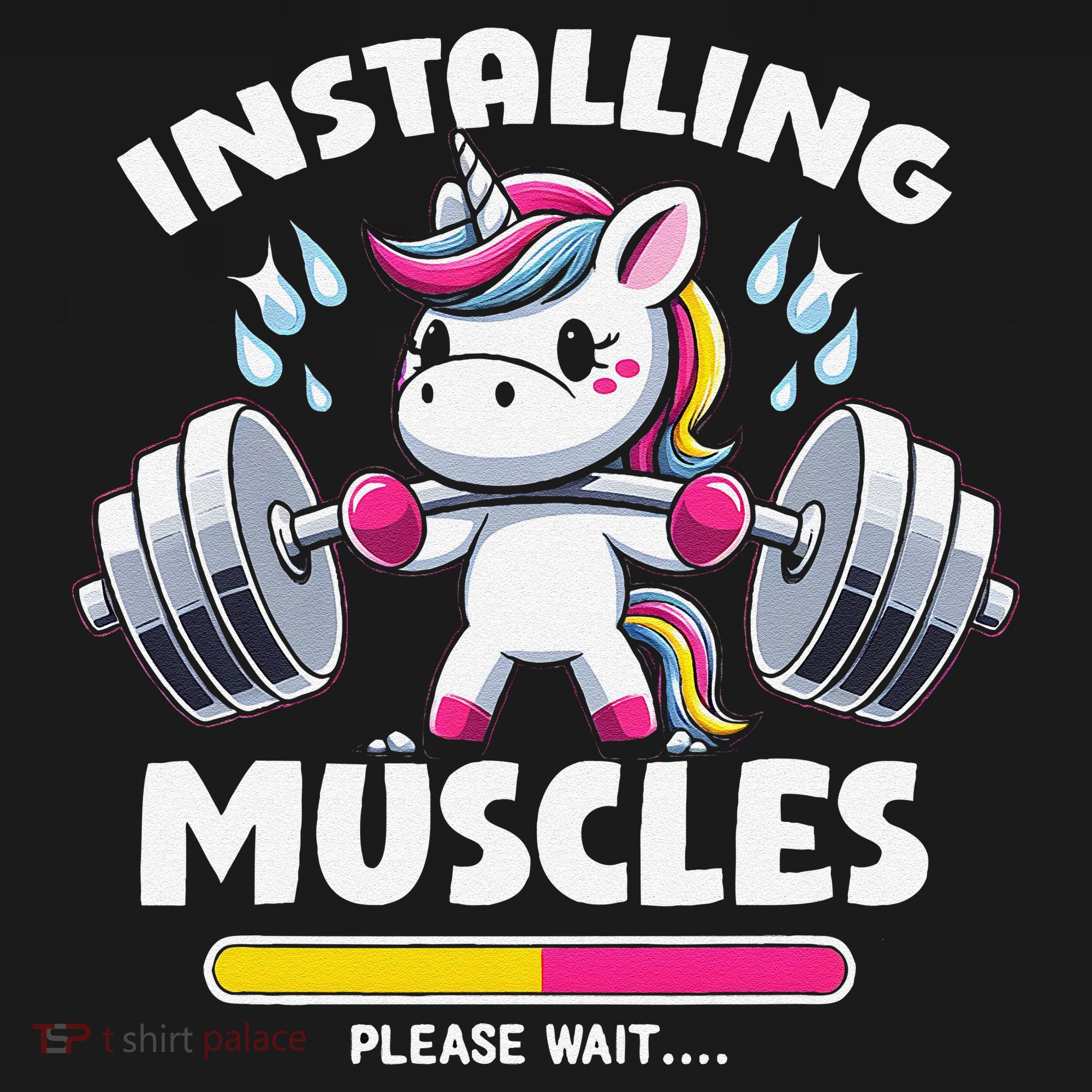 Unicorn Weightlifting Installing Muscles Gym Workout Fitness T-Shirt