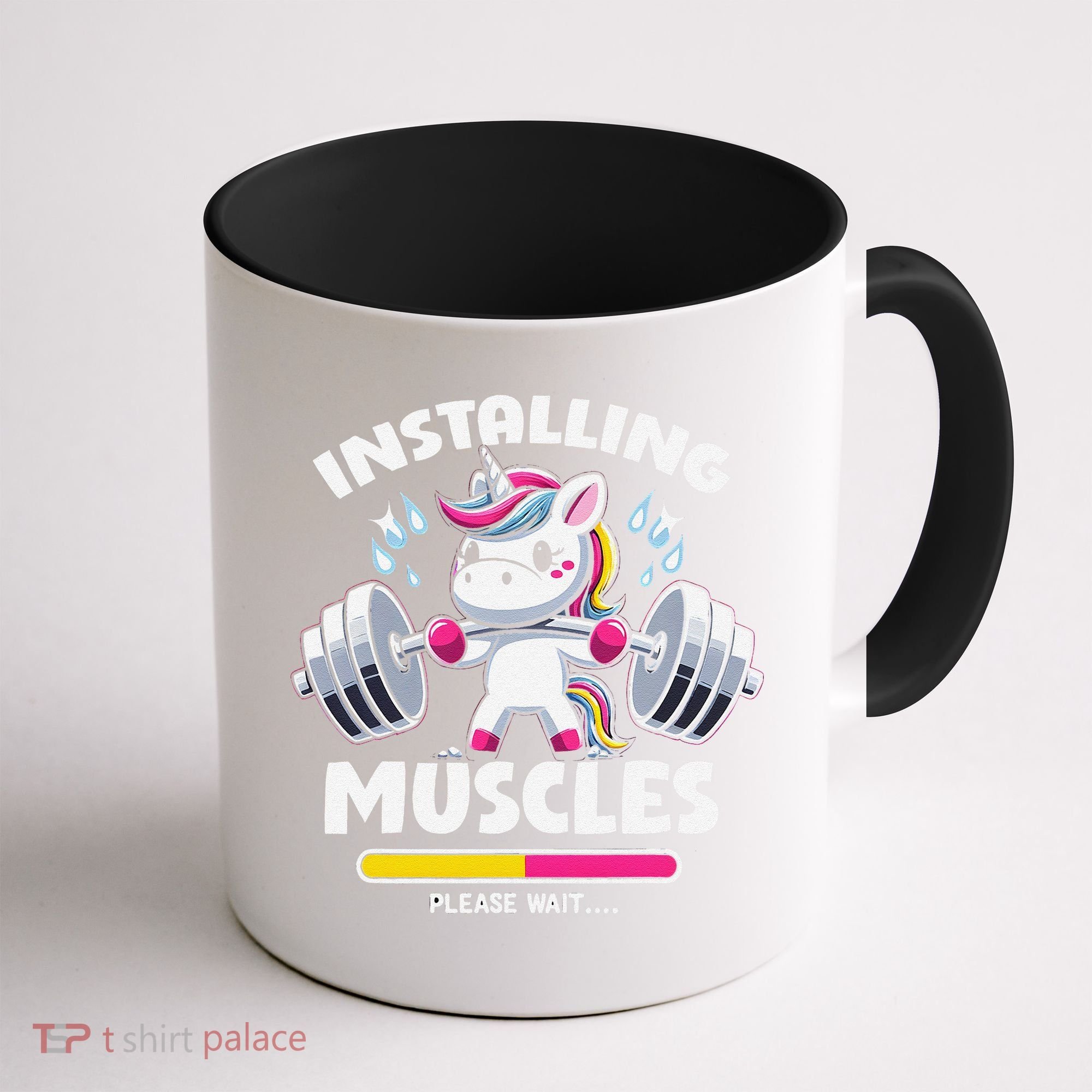 Unicorn Weightlifting Installing Muscles Gym Workout Fitness Coffee Mug