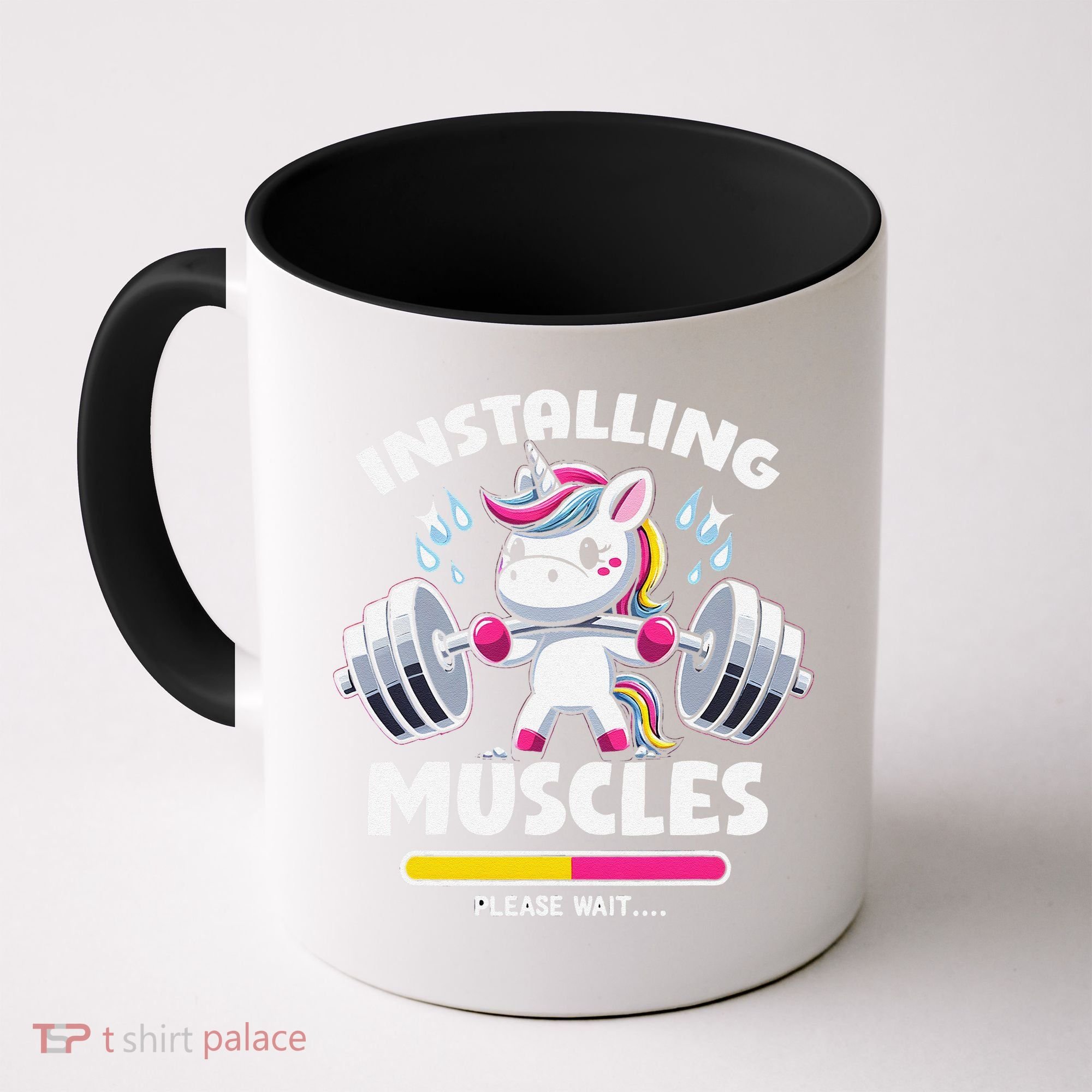 Unicorn Weightlifting Installing Muscles Gym Workout Fitness Coffee Mug