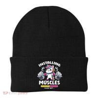 Unicorn Weightlifting Installing Muscles Gym Workout Fitness Beanie thumb 0