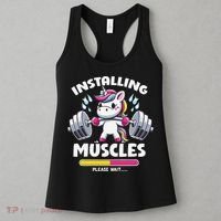 Unicorn Weightlifting Installing Muscles Gym Workout Fitness Women's Tank Top thumb 3