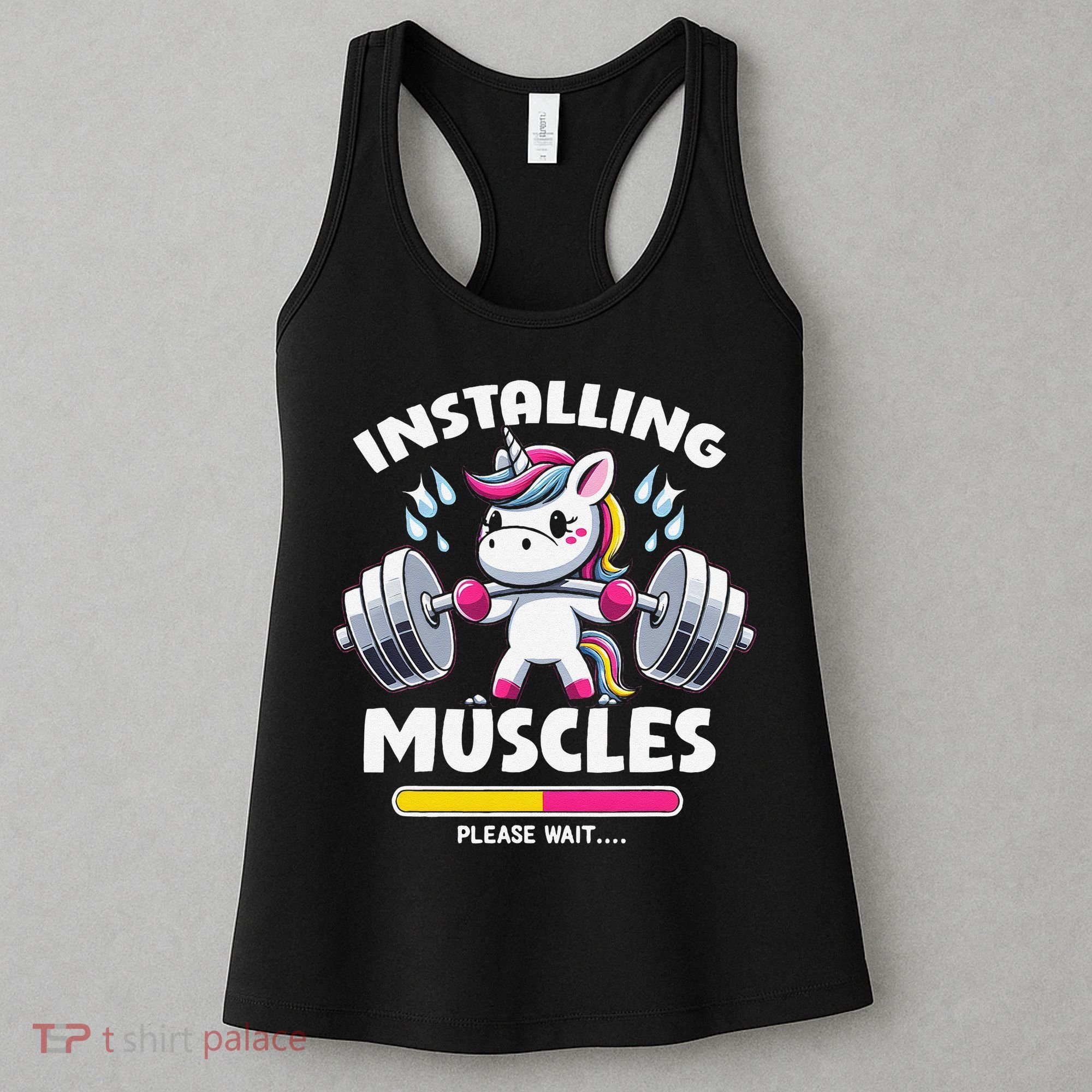 Unicorn Weightlifting Installing Muscles Gym Workout Fitness Women's Tank Top