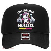 Unicorn Weightlifting Installing Muscles Gym Workout Fitness Hat thumb 0