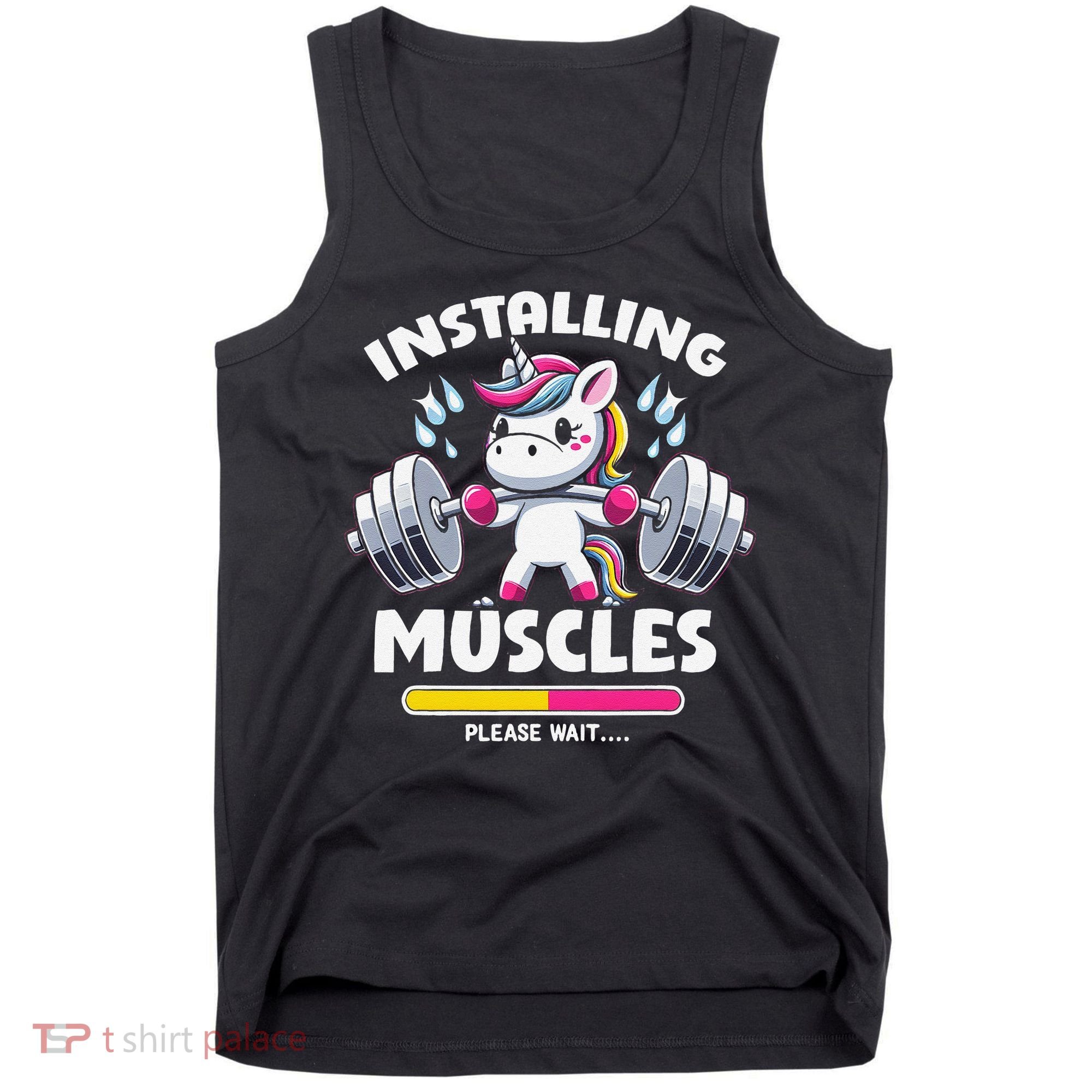 Unicorn Weightlifting Installing Muscles Gym Workout Fitness Tank Top