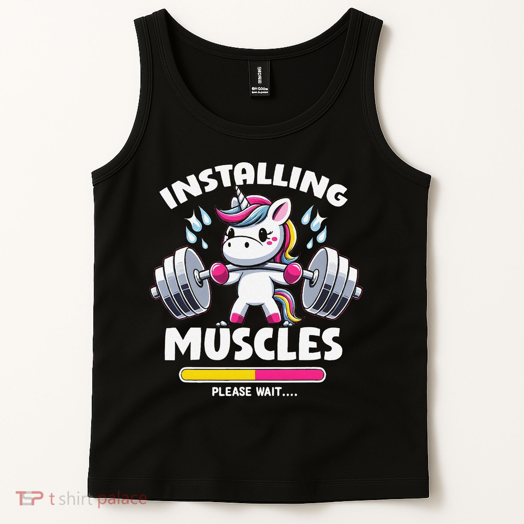 Unicorn Weightlifting Installing Muscles Gym Workout Fitness Tank Top