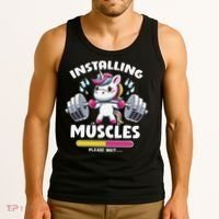 Unicorn Weightlifting Installing Muscles Gym Workout Fitness Tank Top thumb 3