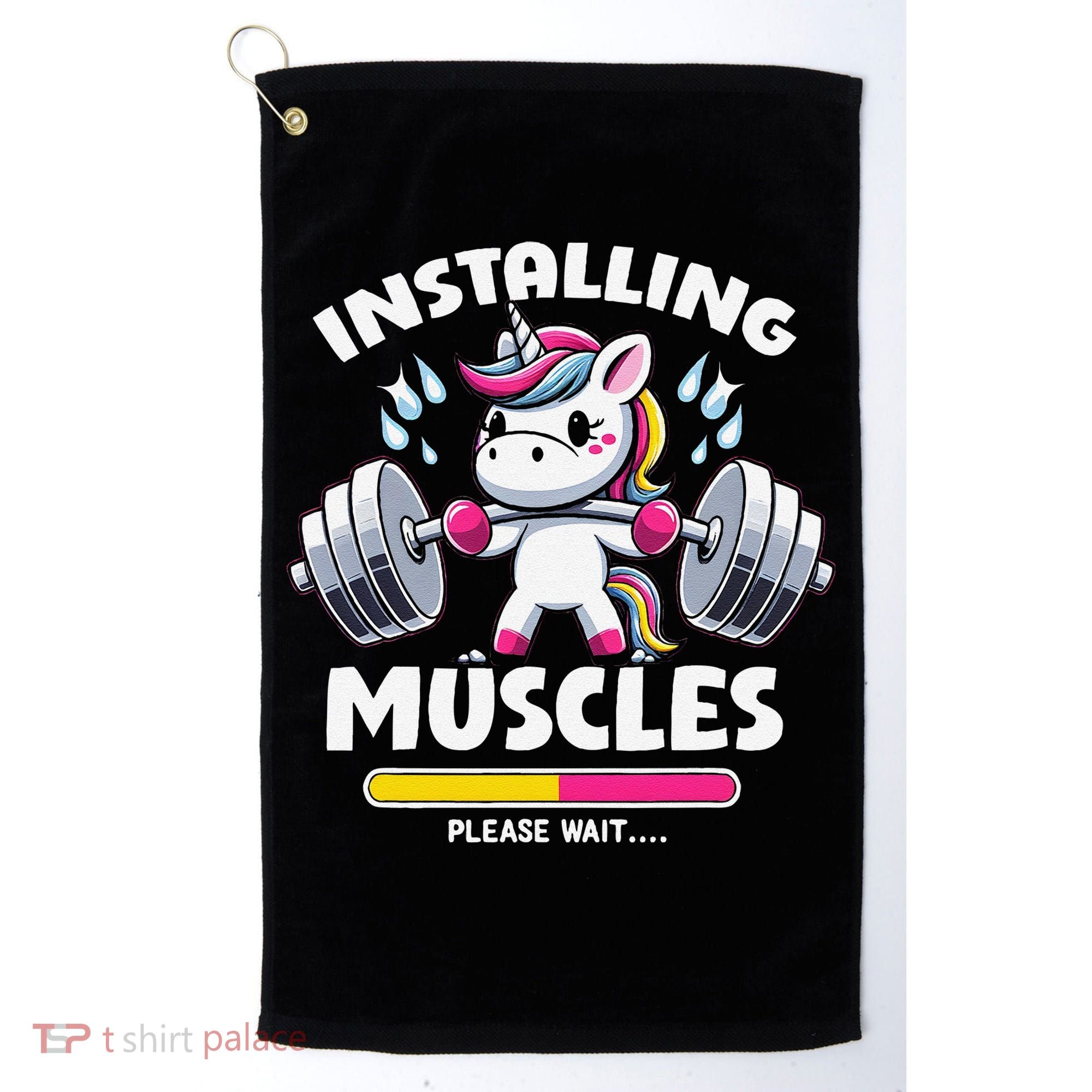 Unicorn Weightlifting Installing Muscles Gym Workout Fitness Golf Towel