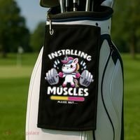 Unicorn Weightlifting Installing Muscles Gym Workout Fitness Golf Towel thumb 2