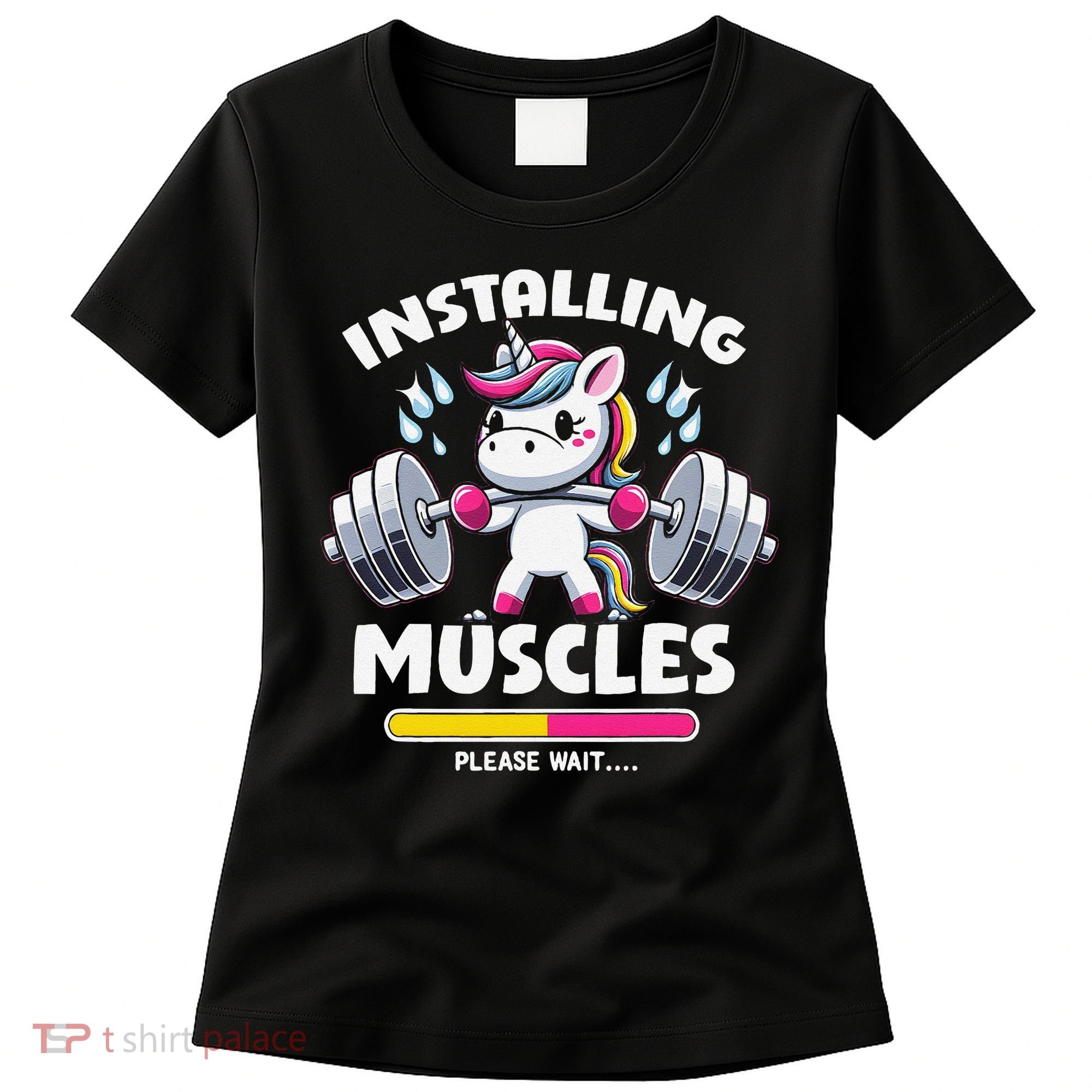 Unicorn Weightlifting Installing Muscles Gym Workout Fitness Women's T-Shirt