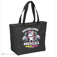 Unicorn Weightlifting Installing Muscles Gym Workout Fitness Tote Bag thumb 2