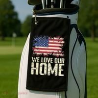 Usa We Love Our Home Golf Towel thumb 2