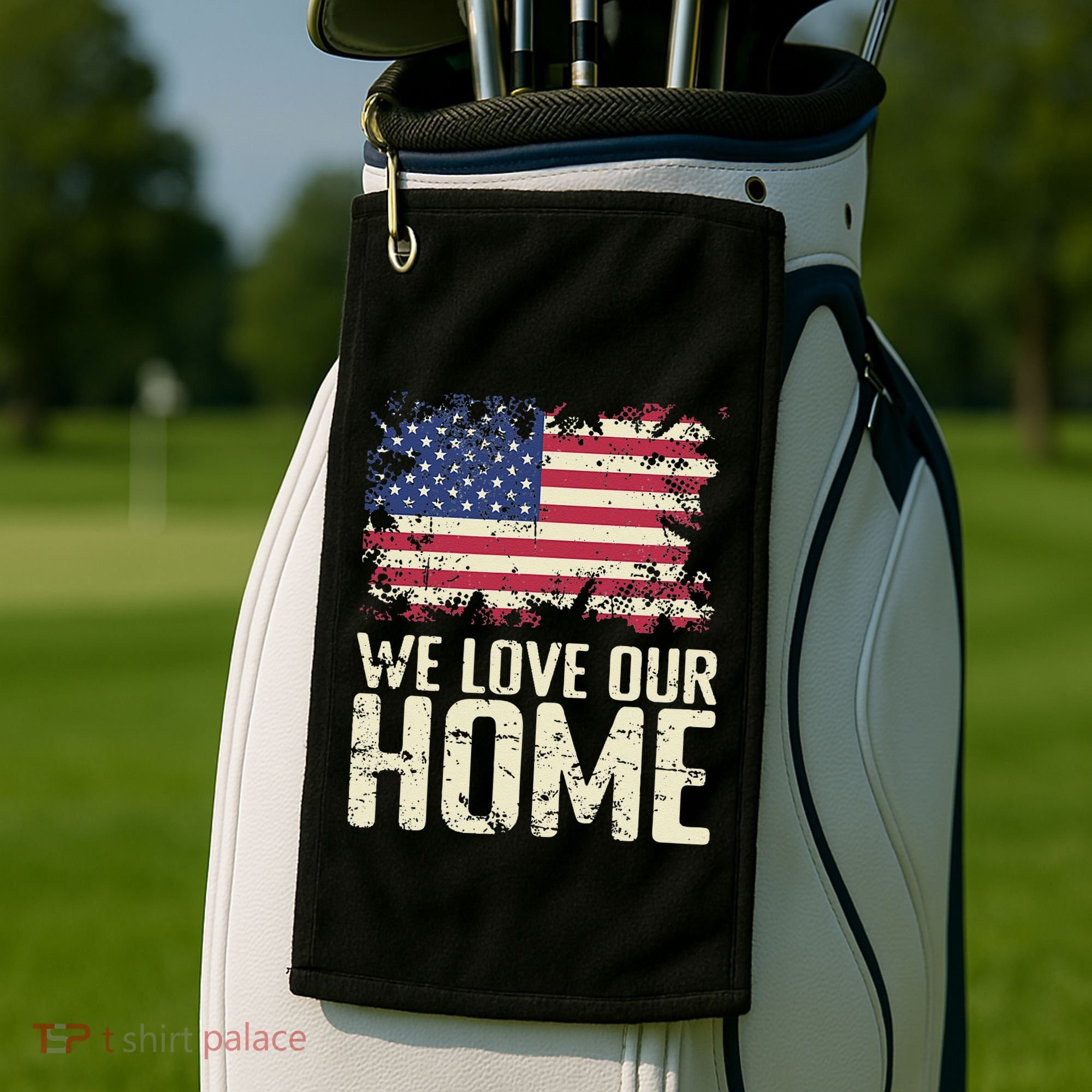 Usa We Love Our Home Golf Towel