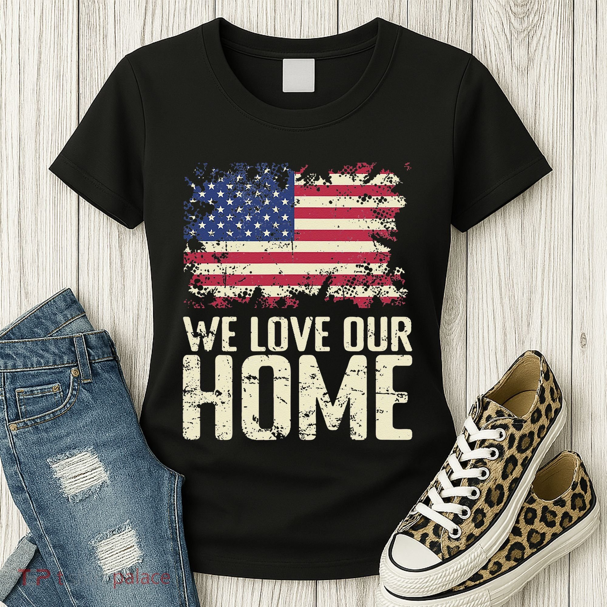 Usa We Love Our Home Women's T-Shirt