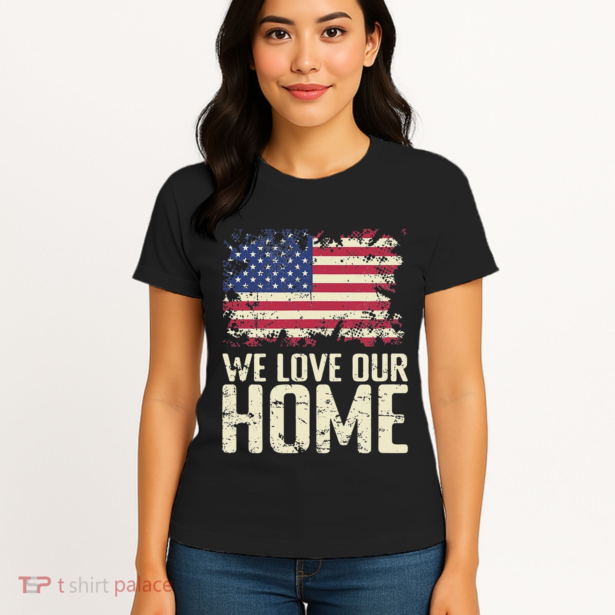 Usa We Love Our Home Women's T-Shirt
