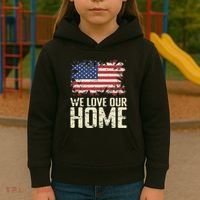 Usa We Love Our Home Kids Hoodie thumb 3