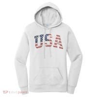 USA Women Men Patriotic American Flag Distressed Women's Hoodie thumb 0