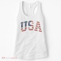 USA Women Men Patriotic American Flag Distressed Women's Tank Top thumb 0