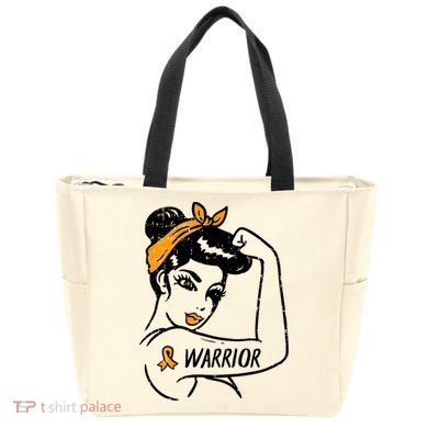 Unbreakable Warrior Orange Ribbon Leukemia Awareness Tote Bag