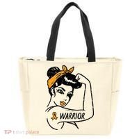 Unbreakable Warrior Orange Ribbon Leukemia Awareness Tote Bag thumb 0