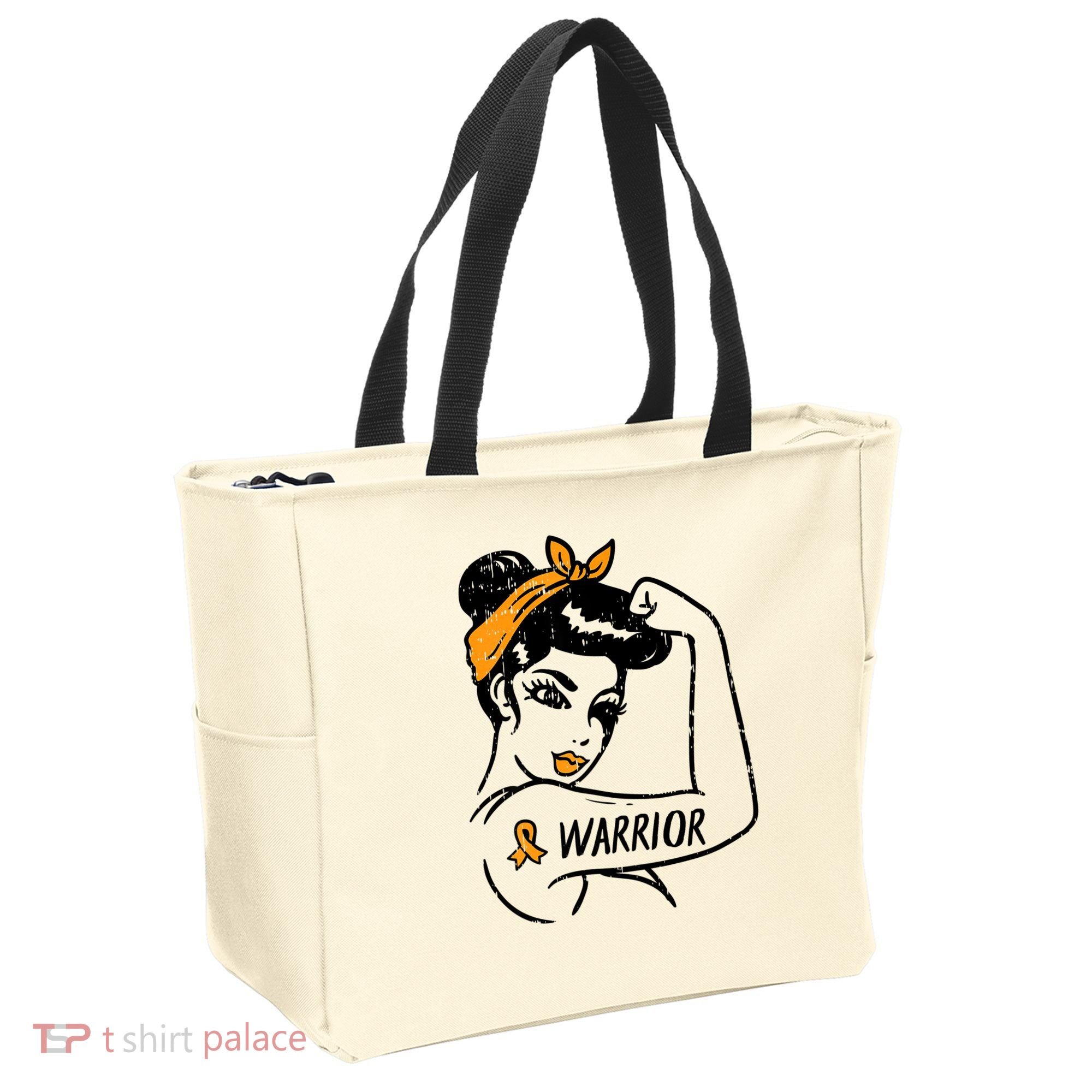 Unbreakable Warrior Orange Ribbon Leukemia Awareness Tote Bag