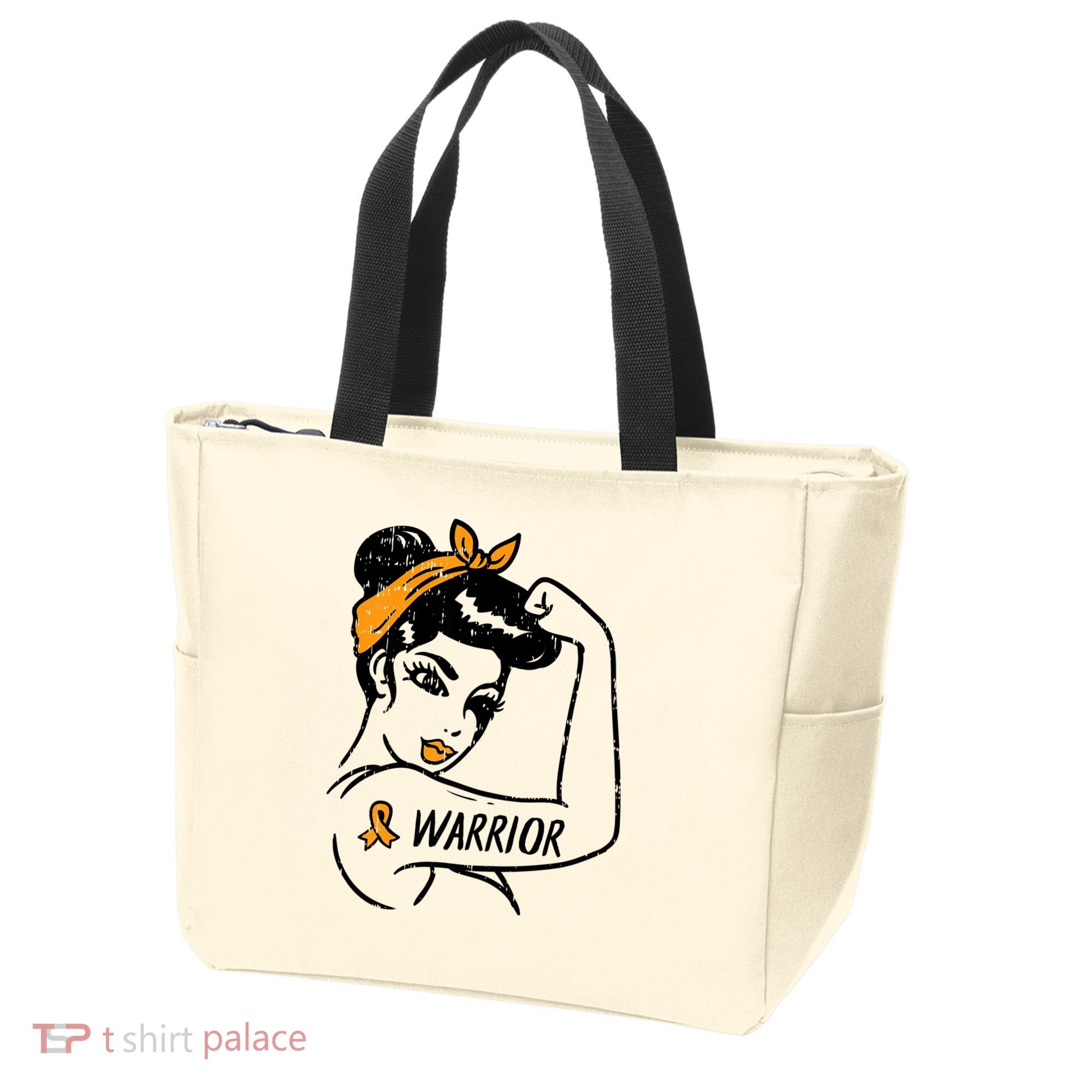 Unbreakable Warrior Orange Ribbon Leukemia Awareness Tote Bag