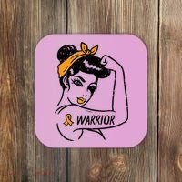 Unbreakable Warrior Orange Ribbon Leukemia Awareness Coaster thumb 0