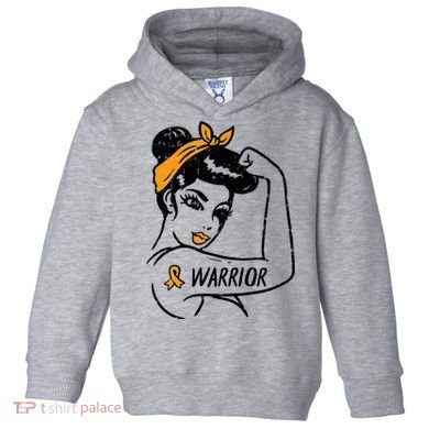 Unbreakable Warrior Orange Ribbon Leukemia Awareness Toddler Hoodie