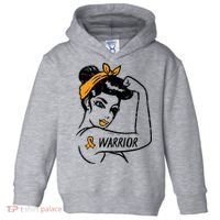 Unbreakable Warrior Orange Ribbon Leukemia Awareness Toddler Hoodie thumb 0