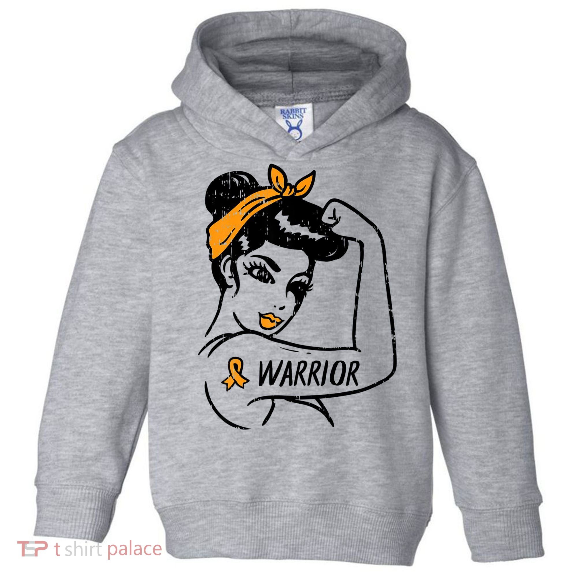 Unbreakable Warrior Orange Ribbon Leukemia Awareness Toddler Hoodie