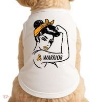 Unbreakable Warrior Orange Ribbon Leukemia Awareness Doggie Tank thumb 0