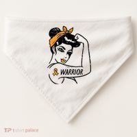 Unbreakable Warrior Orange Ribbon Leukemia Awareness USA-Made Doggie Bandana thumb 0
