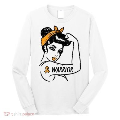 Unbreakable Warrior Orange Ribbon Leukemia Awareness Long Sleeve Shirt