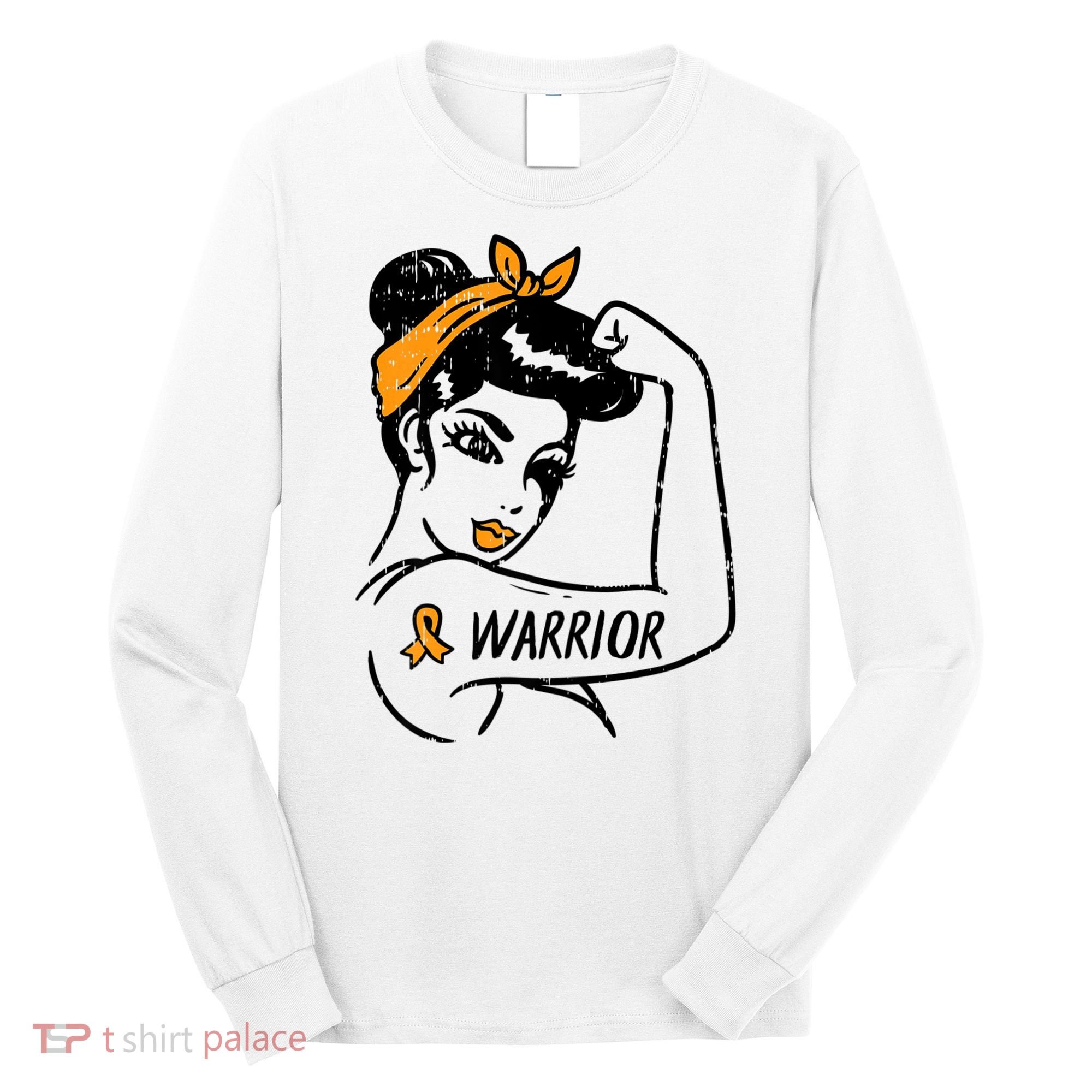 Unbreakable Warrior Orange Ribbon Leukemia Awareness Long Sleeve Shirt