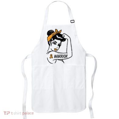 Unbreakable Warrior Orange Ribbon Leukemia Awareness Apron