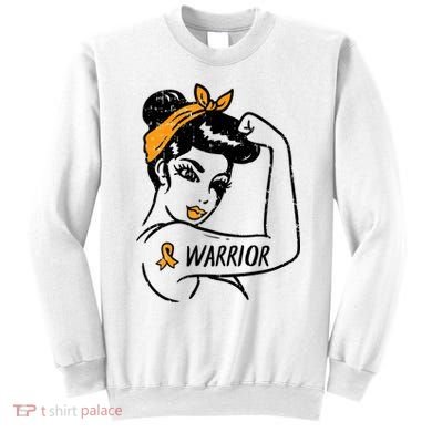 Unbreakable Warrior Orange Ribbon Leukemia Awareness Sweatshirt
