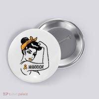 Unbreakable Warrior Orange Ribbon Leukemia Awareness Button thumb 0