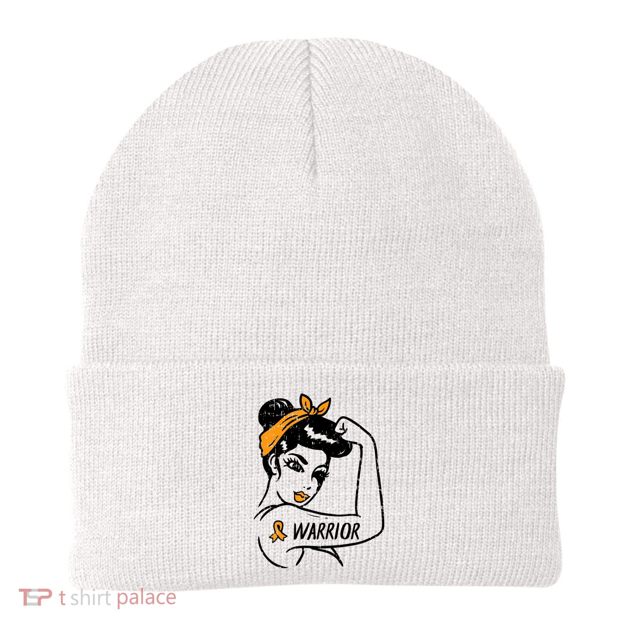 Unbreakable Warrior Orange Ribbon Leukemia Awareness Beanie