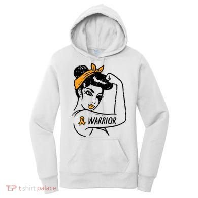 Unbreakable Warrior Orange Ribbon Leukemia Awareness Women's Hoodie
