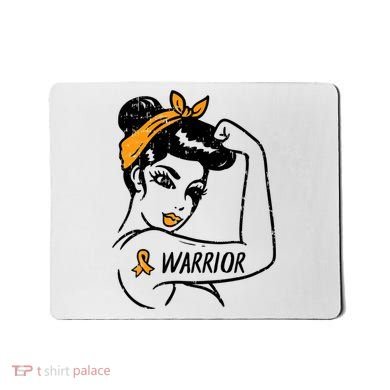 Unbreakable Warrior Orange Ribbon Leukemia Awareness Mousepad