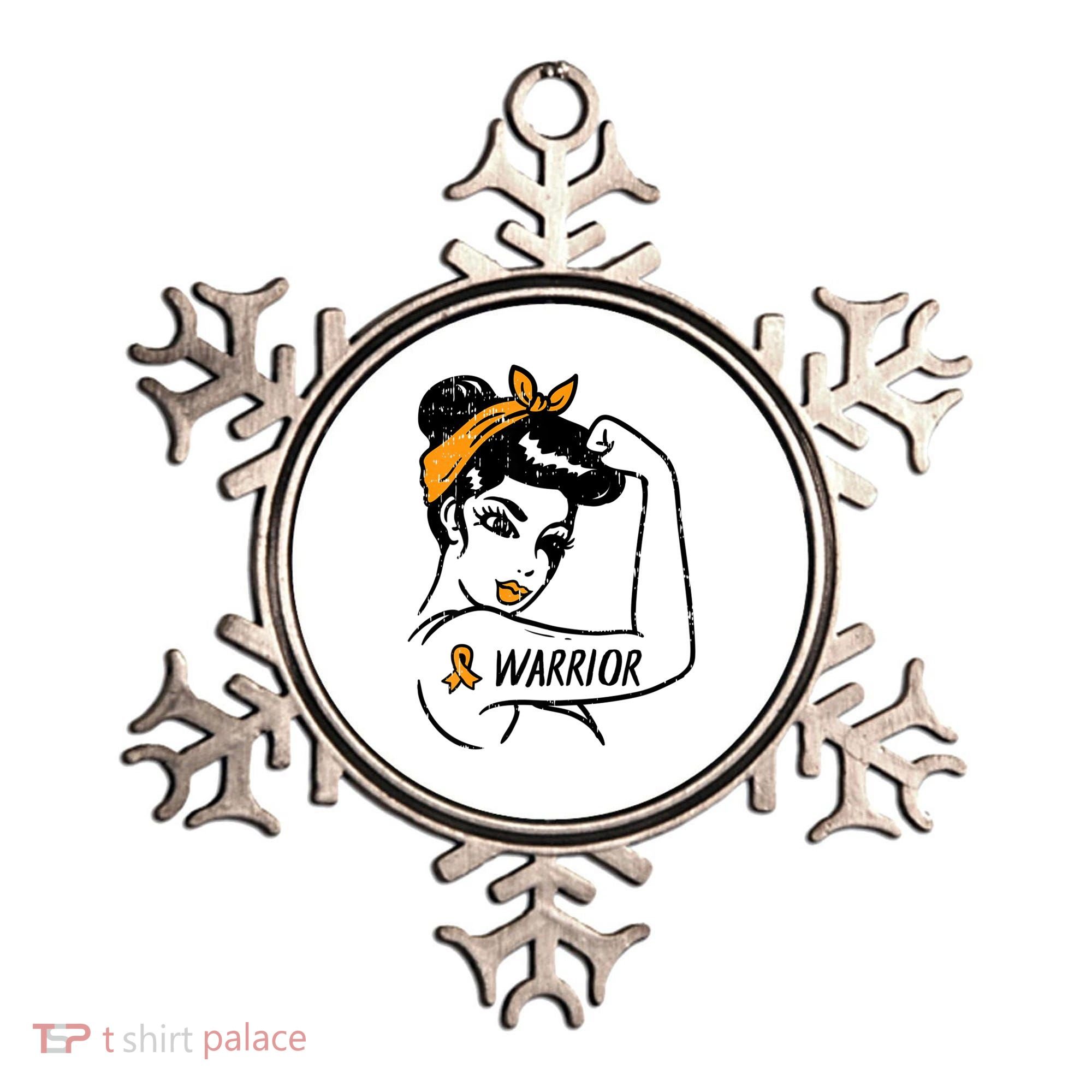 Unbreakable Warrior Orange Ribbon Leukemia Awareness Ornament