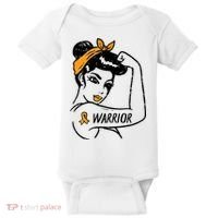 Unbreakable Warrior Orange Ribbon Leukemia Awareness Baby Bodysuit thumb 0