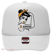 Unbreakable Warrior Orange Ribbon Leukemia Awareness Hat thumb 0