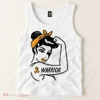 Unbreakable Warrior Orange Ribbon Leukemia Awareness Tank Top thumb 2