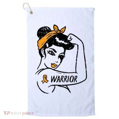 Unbreakable Warrior Orange Ribbon Leukemia Awareness Golf Towel