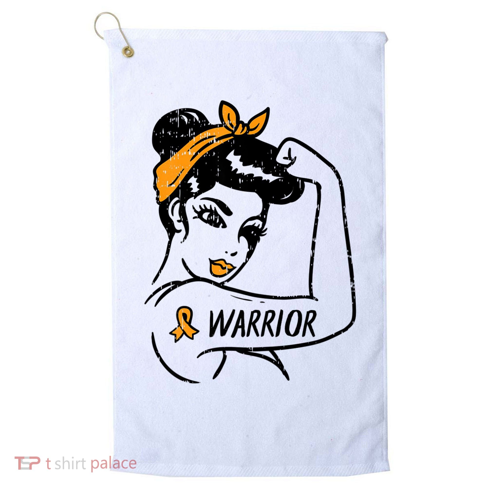 Unbreakable Warrior Orange Ribbon Leukemia Awareness Golf Towel