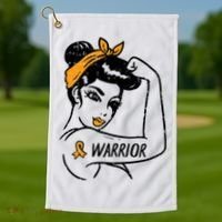 Unbreakable Warrior Orange Ribbon Leukemia Awareness Golf Towel thumb 1