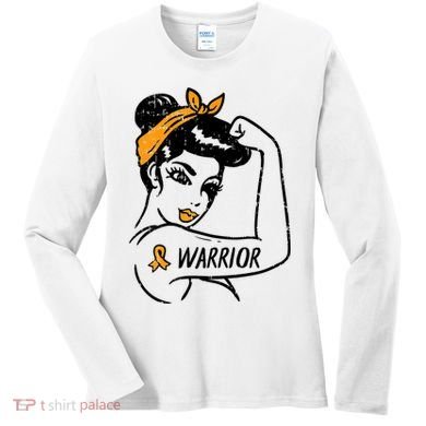 Unbreakable Warrior Orange Ribbon Leukemia Awareness Women's Long Sleeve Shirt